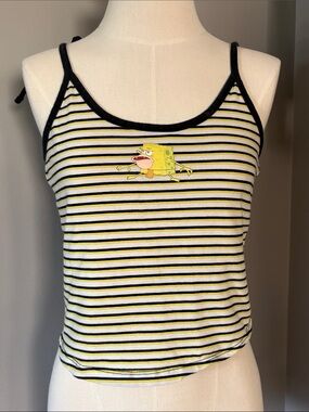 SpongeGar SpongeBob Square Pants Small Caveman Graphic Striped Tank Top